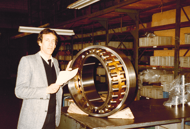 Claus-Peter Laeppché mit dem ersten ELW Lager für Großanlagen 1988