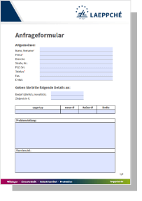Anfrageformular von LAEPPCHÉ