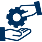 Icon für guten Service und optimierte Prozesse